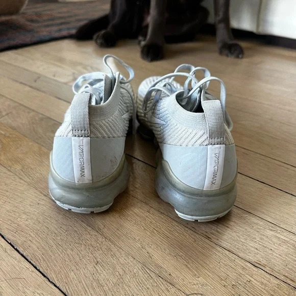 Nike Light Gray/White VaporMax Sneakers - Picture 6 of 7